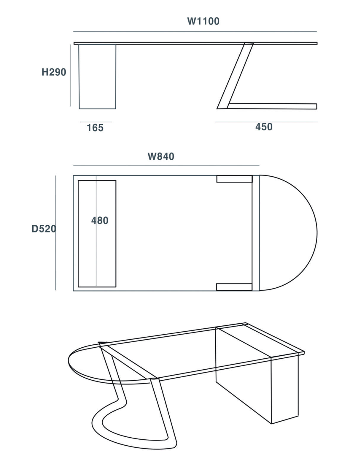 RONDIR sofa table / sand series