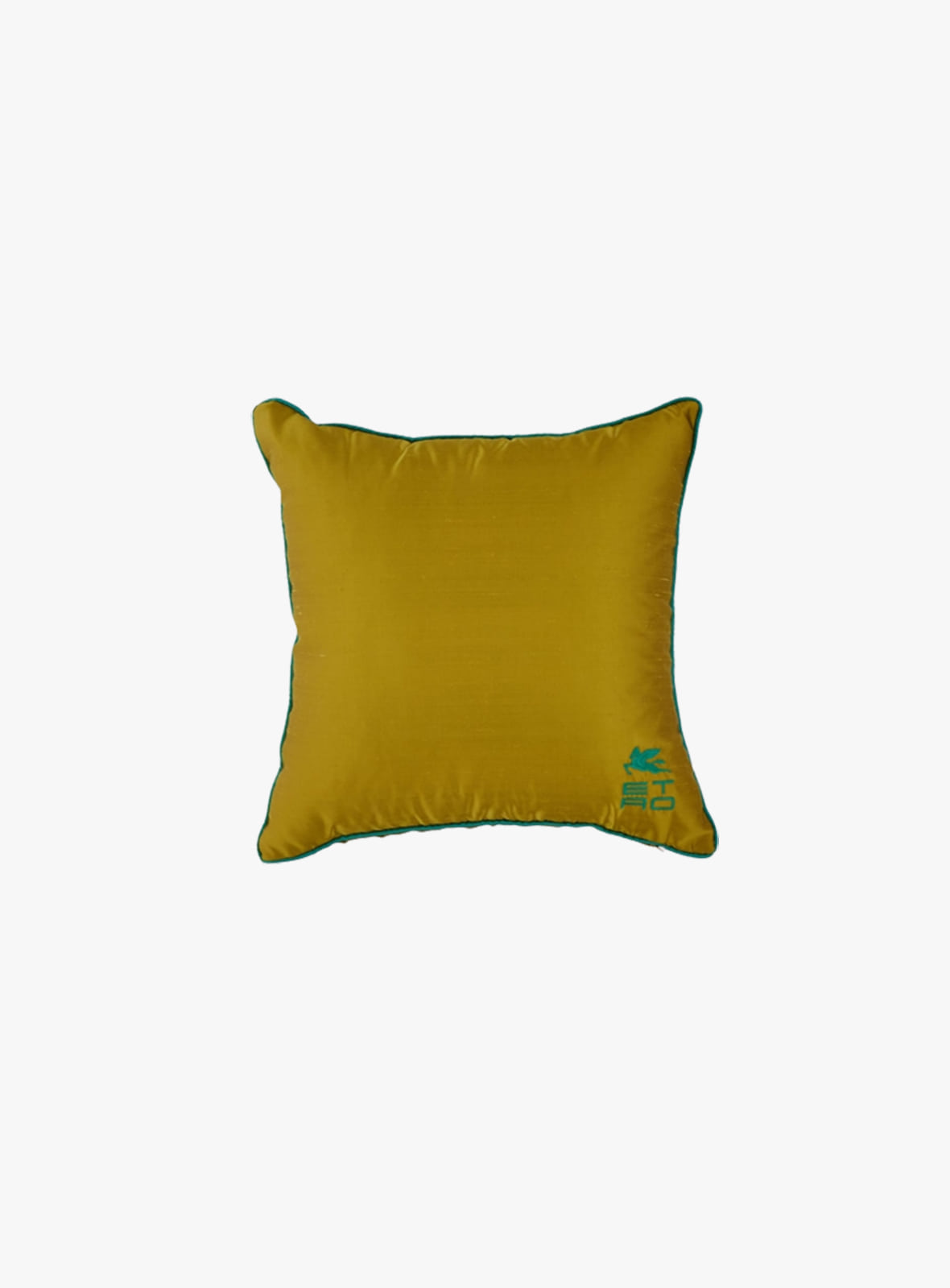 Etro - Etro Yellow Satin Embroidered Cushion 41B079225700