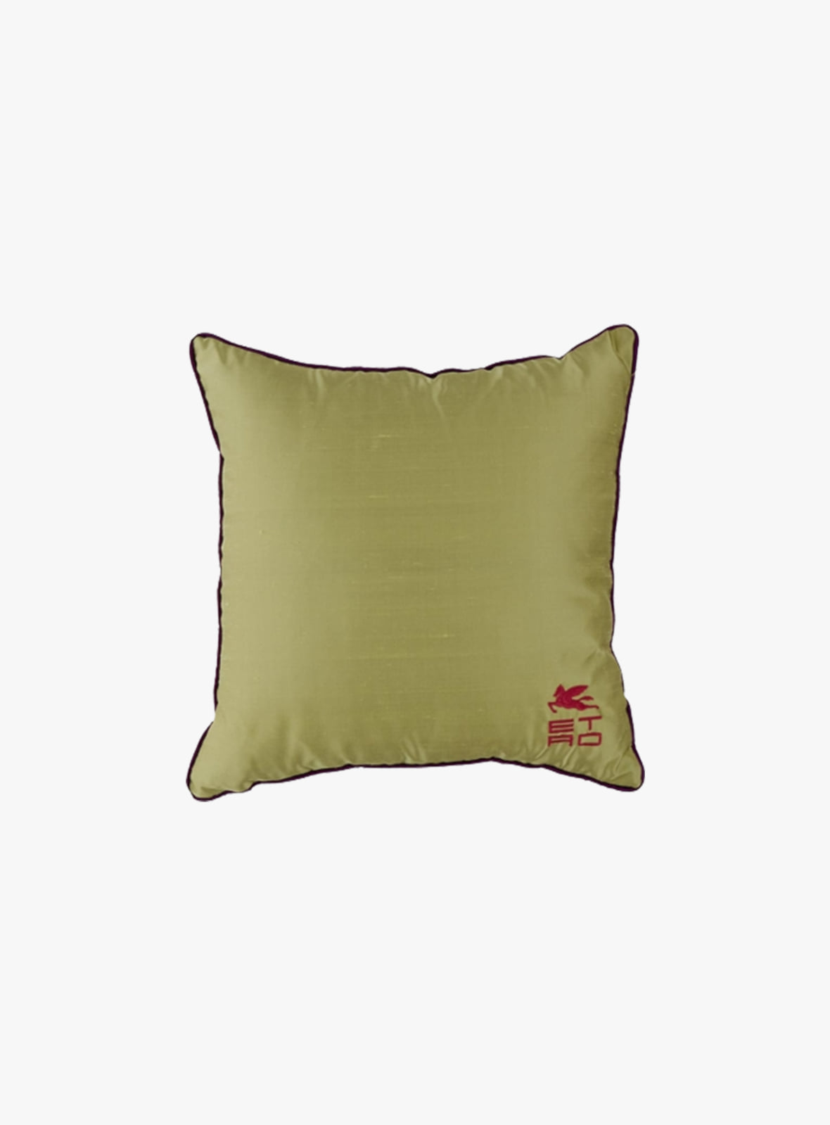 Etro - Etro Acid Green Satin Embroidered Cushion 41B079225504