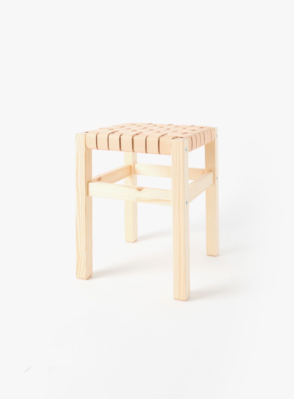 오디너리굿즈 - Leather weaving stool.01