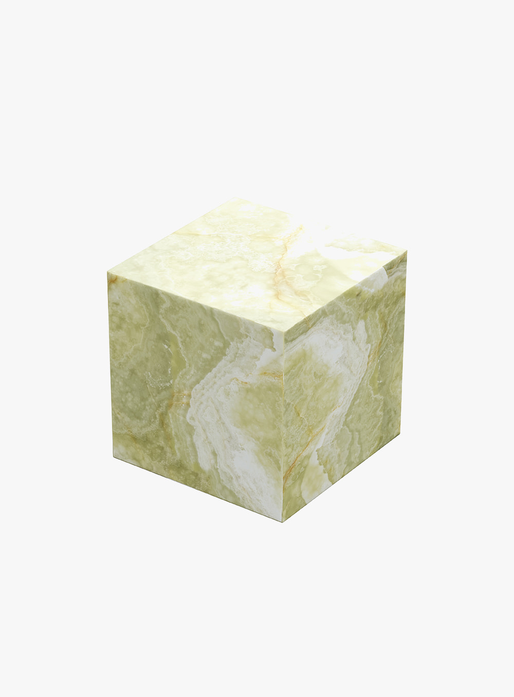 아르테부르시에르 - GREEN ONYX Cube Side Table